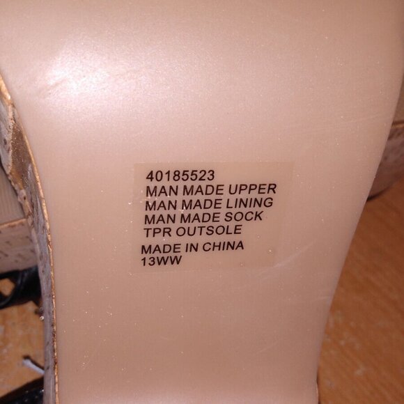 Torrid Womens Platform Cork Sandals Faux Leather Black Ankle Strap Sz 13 WW - Picture 7 of 9